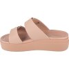 Hnědé nazouváky na platformě Crocs Brooklyn Low Wedge Sandal