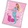Světle růžová fleecová deka Barbie