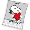 Šedá fleecová dětská deka Snoopy