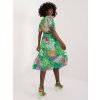 Zelené vzorované midi šaty s páskem