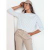 Bílo-modré pruhované tričko s 3/4 rukávem