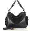 MARCO MAZZINI černá středně velká kožená kabelka (Velikost ONE SIZE)
