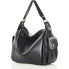 MARCO MAZZINI černá středně velká kožená kabelka (Velikost ONE SIZE)
