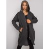 Tmavě šedá dámská dlouhá mikina na zip (Velikost S/M)
