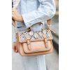 Rovicky Tmavě béžová crossbody kabelka s klopou a zvířecím potiskem