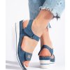 Modré sandály na klínku