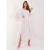 Bílé květinové midi šaty