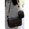Rovicky Černá crossbody kabelka s peněženkou a vzorovaným popruhem