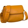 Rovicky Hořčicová crossbody taška se vzorem a klopou