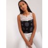 Černý vzorovaný top s krajkou