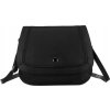 Peterson Černá kožená messenger kabelka s klopou