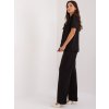 Černá elegantní souprava halenky a kalhot