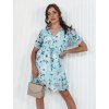 Světle modré květinové mini šaty RIVIERA