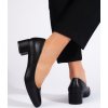 Elegantní černé lodičky na nízkém podpatku