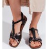Černé ploché sandály