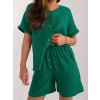Tmavě zelená letní souprava s halenkou a šortkami (Velikost S/M)