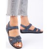 Lehké dámské tmavě modré sandály na nízkém klínku