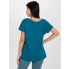Tmavě modré dámské tričko s krátkými rukávy (Velikost M)
