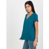 Tmavě modré dámské tričko s krátkými rukávy