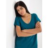 Tmavě modré dámské tričko s krátkými rukávy