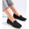 Černé děrované textilní slip on