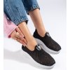 Dírkované slip-on černé sportovní boty