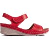 Červené dámské sandály se suchým zipem