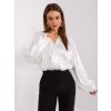 (Vel. S/M) Bílá elegantní lesklá košile se širokými rukávy