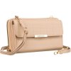 4U Cavaldi Béžová prošívaná velká peněženka s odnímatelným popruhem M749 (Velikost ONE SIZE)