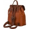 David Jones hnědý kožený batoh s klopou