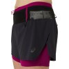 Růžovo-černé běžecké kraťasy ASICS Fujitrail 2-N-1 Short