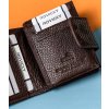 Lorenti Tmavě hnědá malá kožená peněženka S288