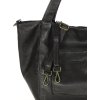 Černá prostorná kožená shopper kabelka