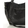 Černá prostorná kožená shopper kabelka (Velikost ONE SIZE)
