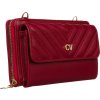 4U Cavaldi Vínová prošívaná peněženka s popruhem M776