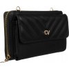 4U Cavaldi Černá prošívaná peněženka s popruhem M774