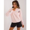 Světle růžová mikina s potiskem na zádech