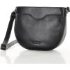MARCO MAZZINI Černá kožená crossbody kabelka ve tvaru podkovy