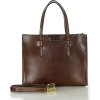 MARCO MAZZINI Tmavě hnědá elegantní shopper kabelka