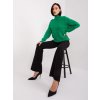 Zelený copánkový svetr s rolákem