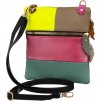 Barevná kožená crossbody kabelka