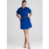 Modré košilové mini šaty