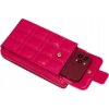 4U Cavaldi Tmavě růřová prošívaná peněženka s popruhem M834