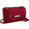 4U Cavaldi Vínová prošívaná velká peněženka s odnímatelným popruhem M833
