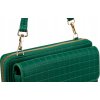4U Cavaldi Tmavě zelená prošívaná velká peněženka s odnímatelným popruhem M832