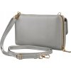 4U Cavaldi Šedá prošívaná velká peněženka s odnímatelným popruhem M830