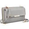 4U Cavaldi Šedá prošívaná velká peněženka s odnímatelným popruhem M830