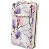 4U Cavaldi Bílo-fialová květovaná peněženka s kapsou na telefon M828