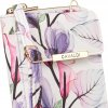 4U Cavaldi Bílo-fialová květovaná peněženka s kapsou na telefon M828