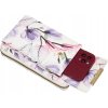 4U Cavaldi Bílo-fialová květovaná peněženka s kapsou na telefon M828